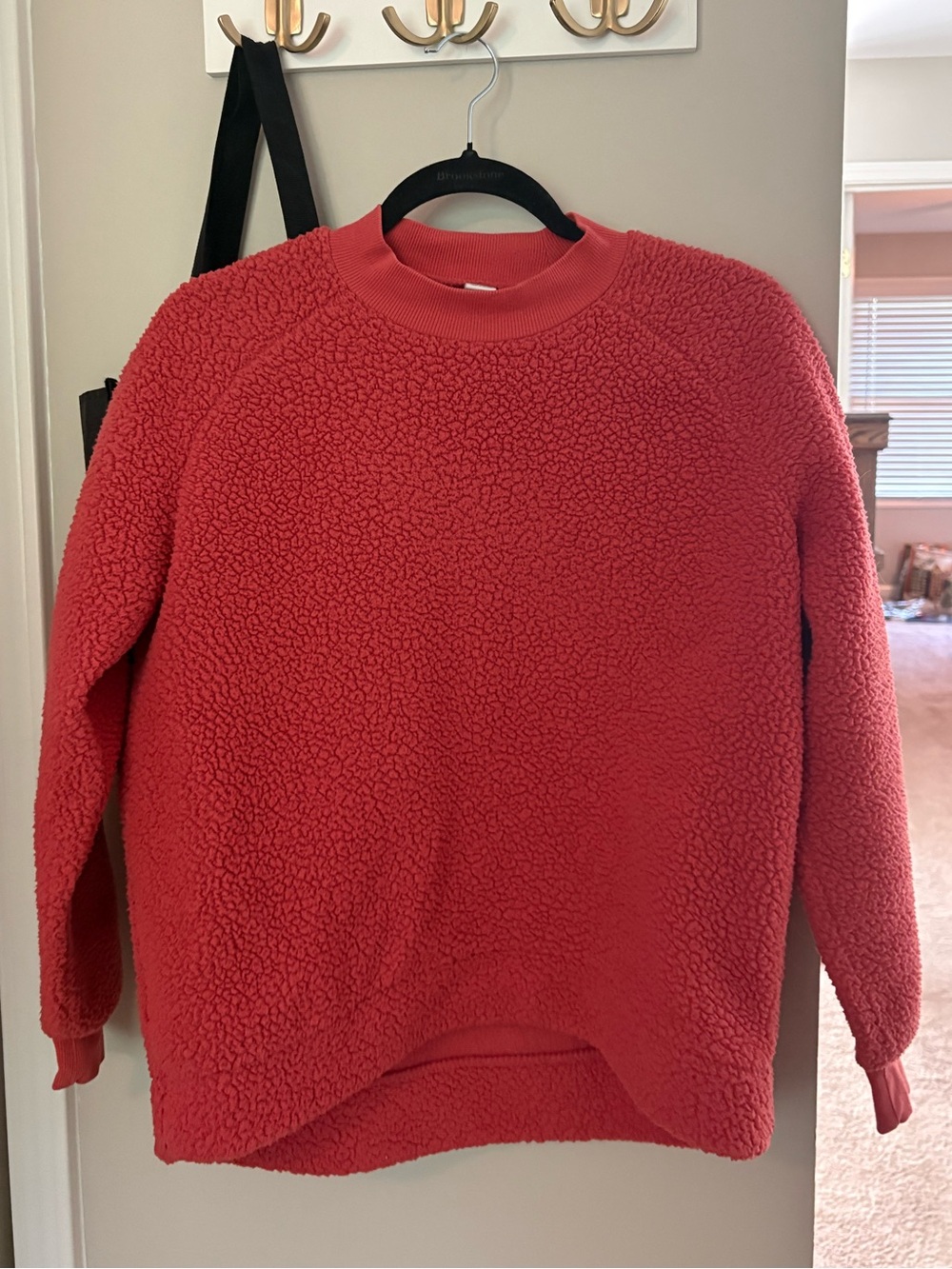 Old Navy Red Sherpa Crewneck Pullover